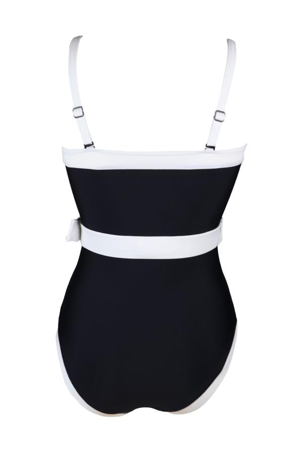 Strapless Belted High Leg Tummy Control Swimsuit