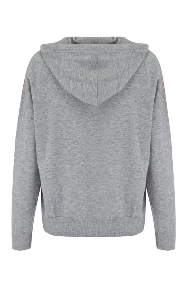 Stripe Detail Soft Knit Lounge Hoodie