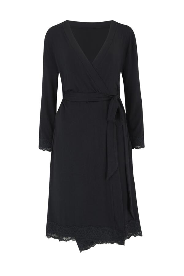 Sofa Loves Lace Jersey Wrap Dressing Gown