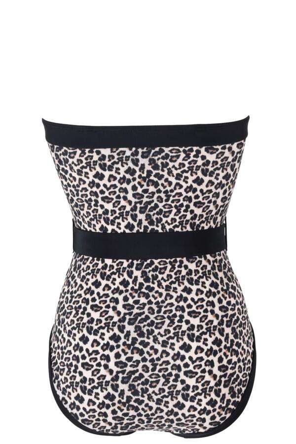Strapless Belted High Leg Tummy Control Swimsuit