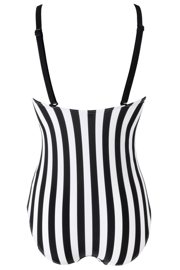 Stripe Panelled Tummy Control Swimsuit