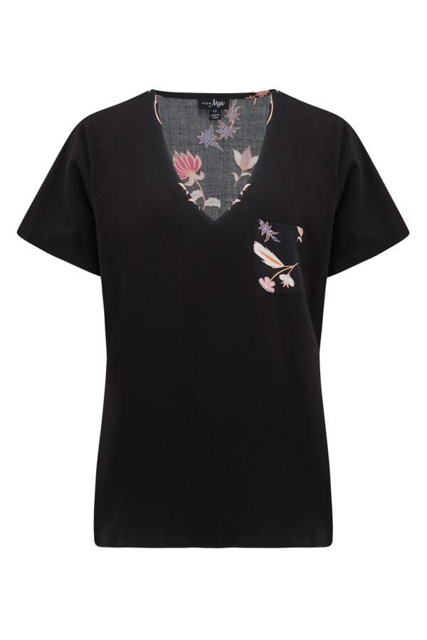 Luxe Woven Back Jersey Top