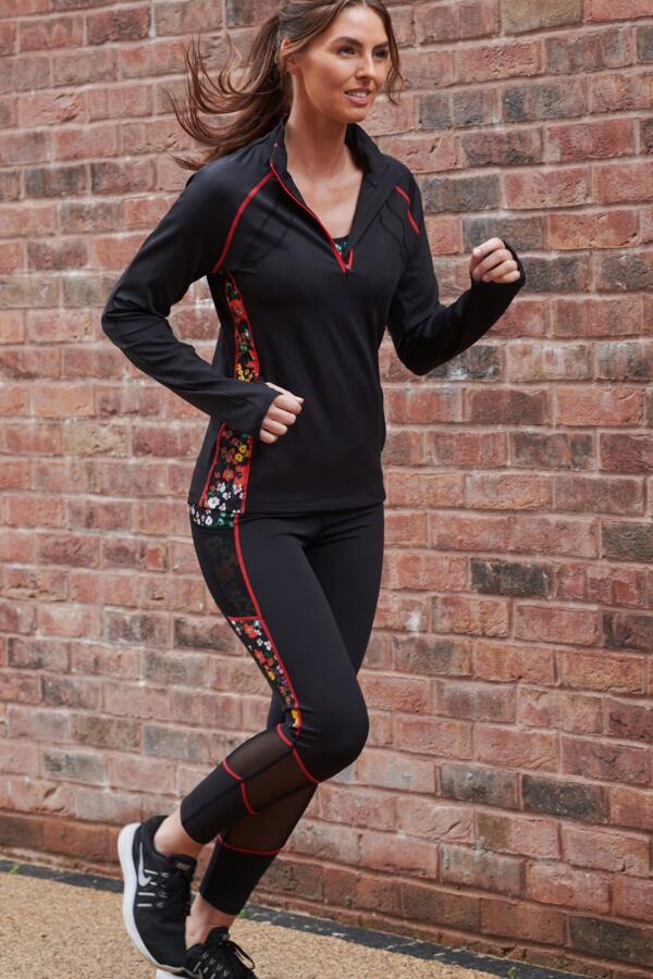 Energy Long Sleeved Half Zip Printed Running Top
