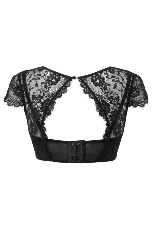 India Underwired Cap Sleeve Eyelash Lace Bra
