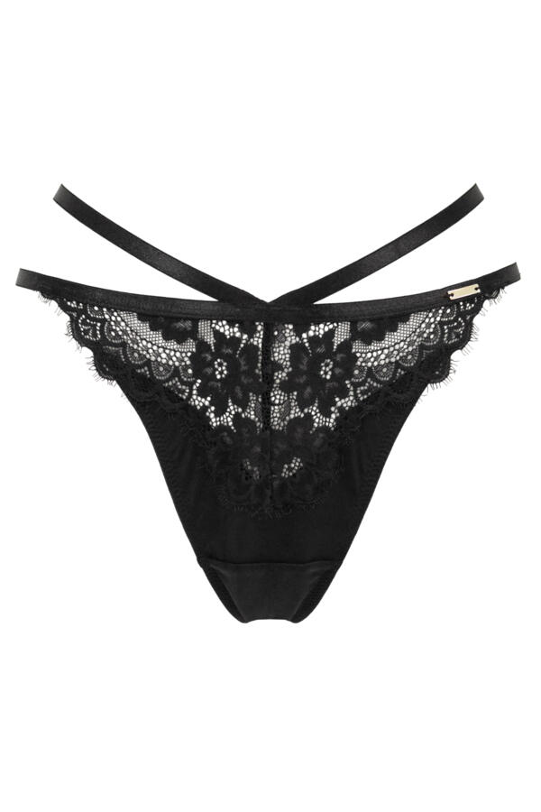 India Eyelash Lace Thong