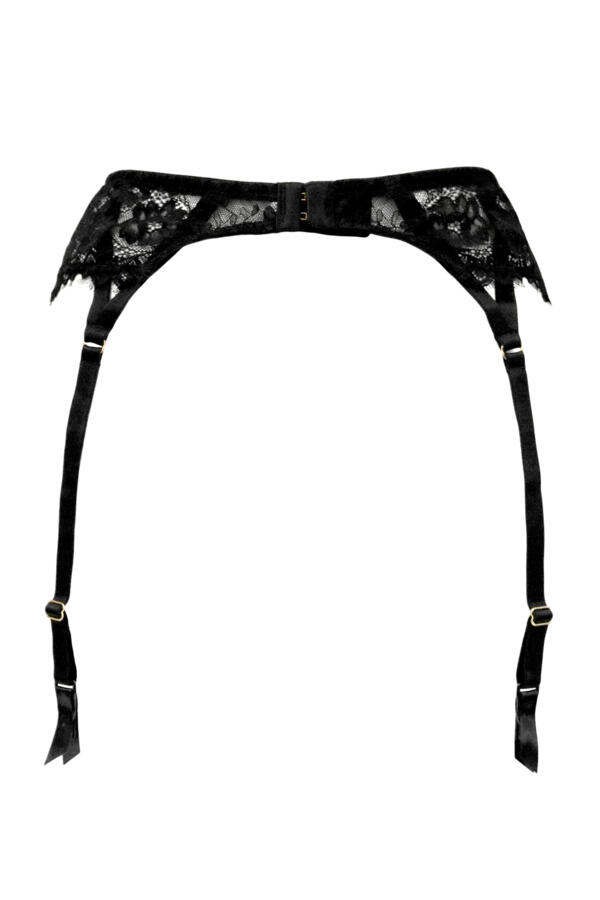 India Eyelash Lace Suspender