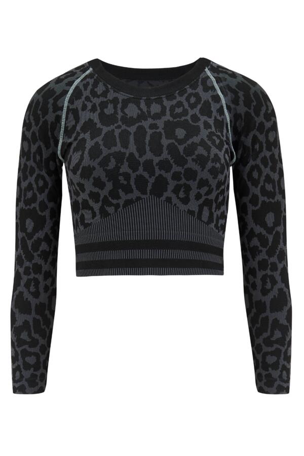 Energy Seamless Leopard Long Sleeve Crop Top