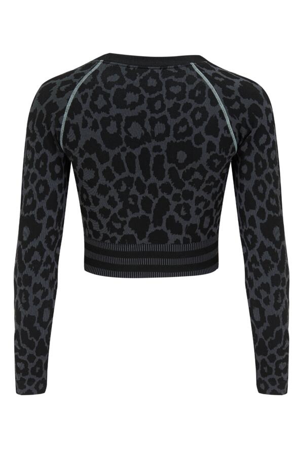 Energy Seamless Leopard Long Sleeve Crop Top