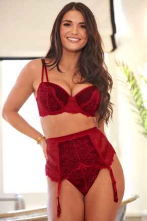 Dark Romance Deep Suspender - Red/Black