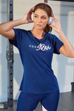 Energy Logo Short Sleeved Sports Top - Navy