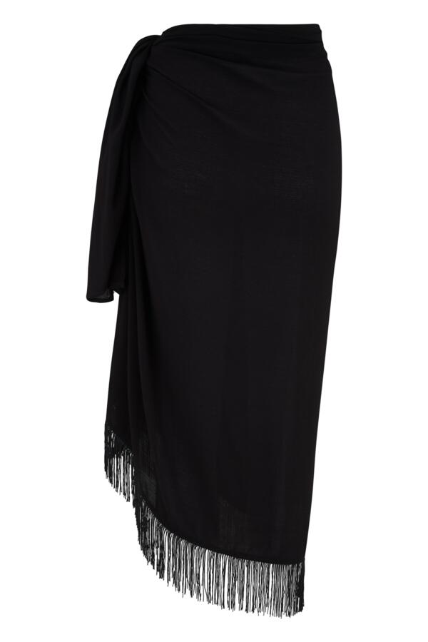 Fringe Trim Crinkle Woven Multiway Sarong