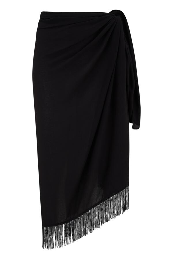 Fringe Trim Crinkle Woven Multiway Sarong
