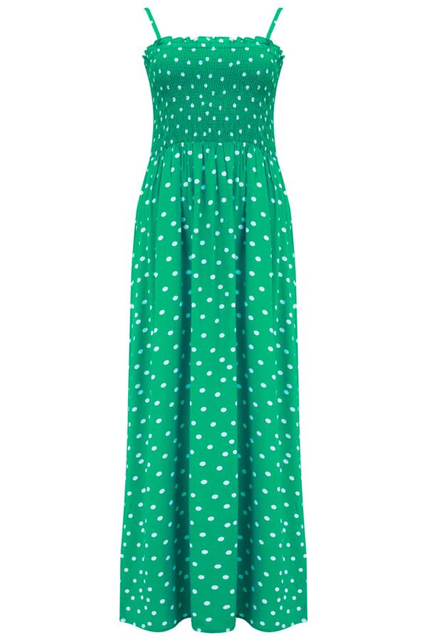 Strapless Shirred Bandeau Maxi Beach Dress
