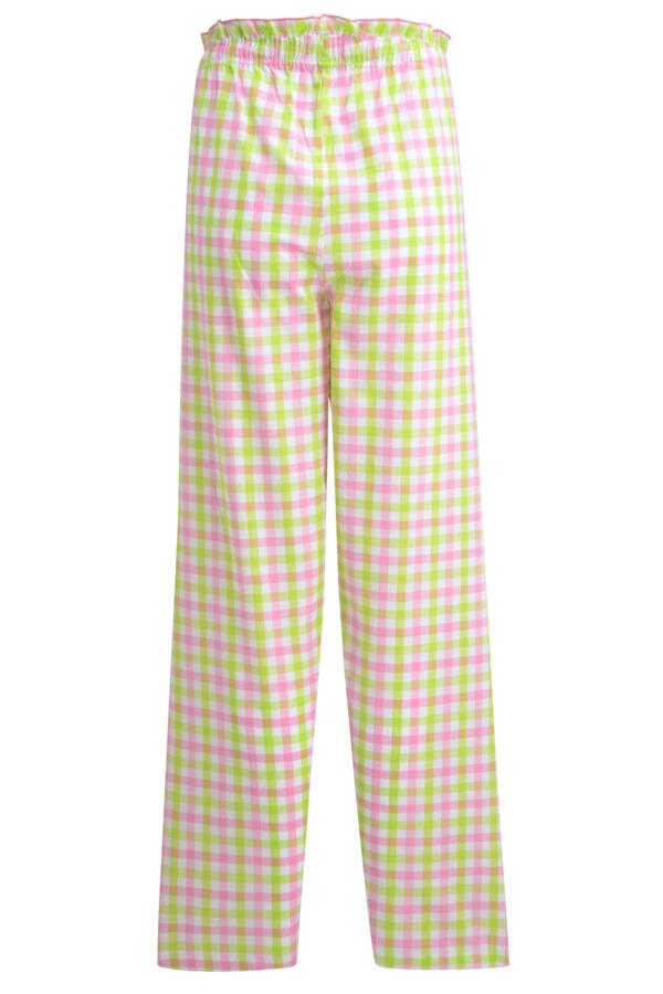 Cotton Woven Gingham Paperbag Trouser