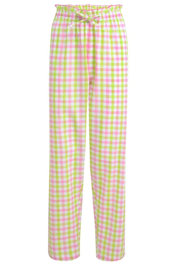 Cotton Woven Gingham Paperbag Trouser