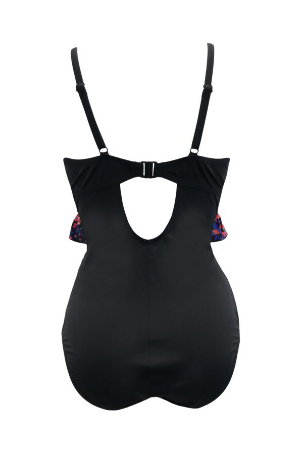 Frill Ditsy Tummy Control Swimsuit