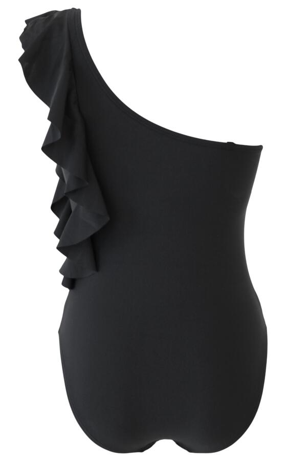 Frill One Shoulder Control Swimsuit