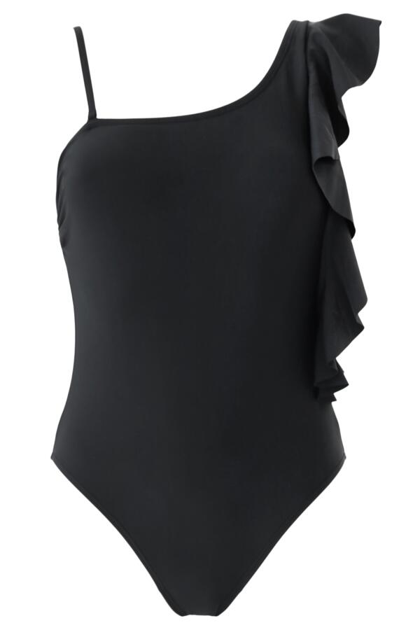 Frill One Shoulder Control Swimsuit