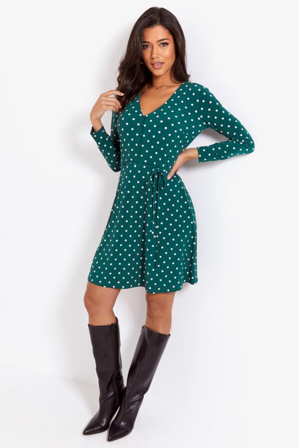 Bella Fuller Bust Slinky Jersey Long Sleeve Tea Dress