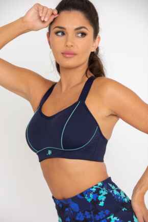 Energy Empower U/W Lightly Padded Convertible Sports Bra  - Navy/Aqua