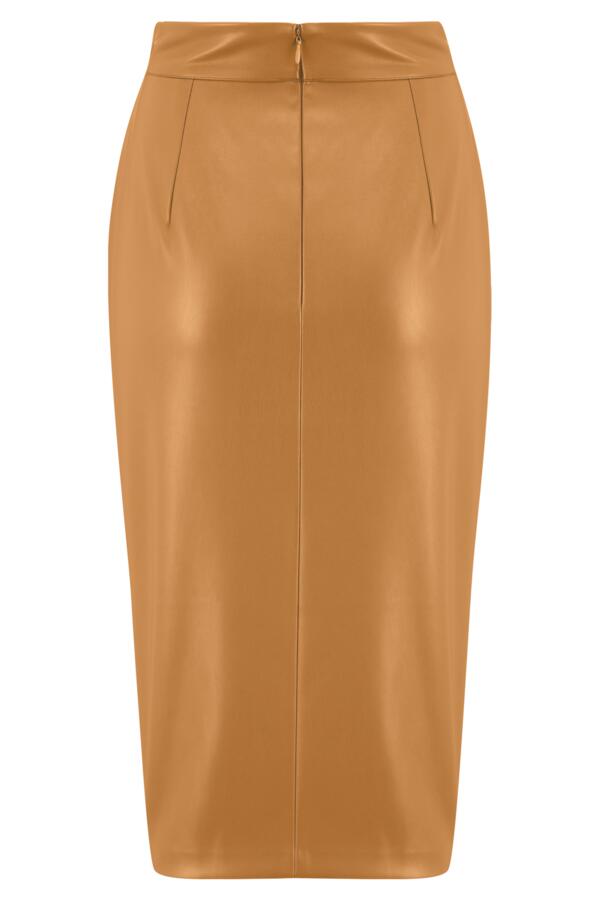 Elise Faux Leather Midi Pencil Skirt