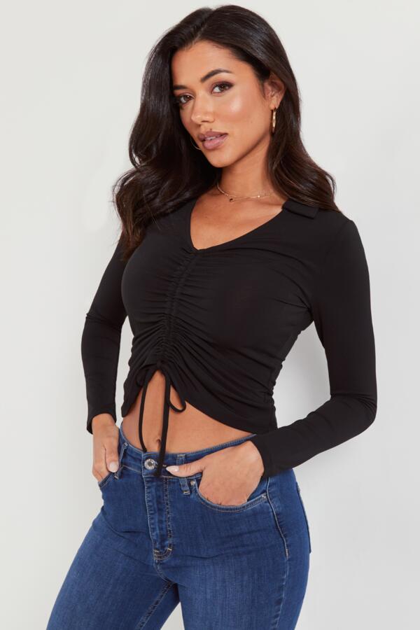 Lana Ruche Front Slinky Jersey Top