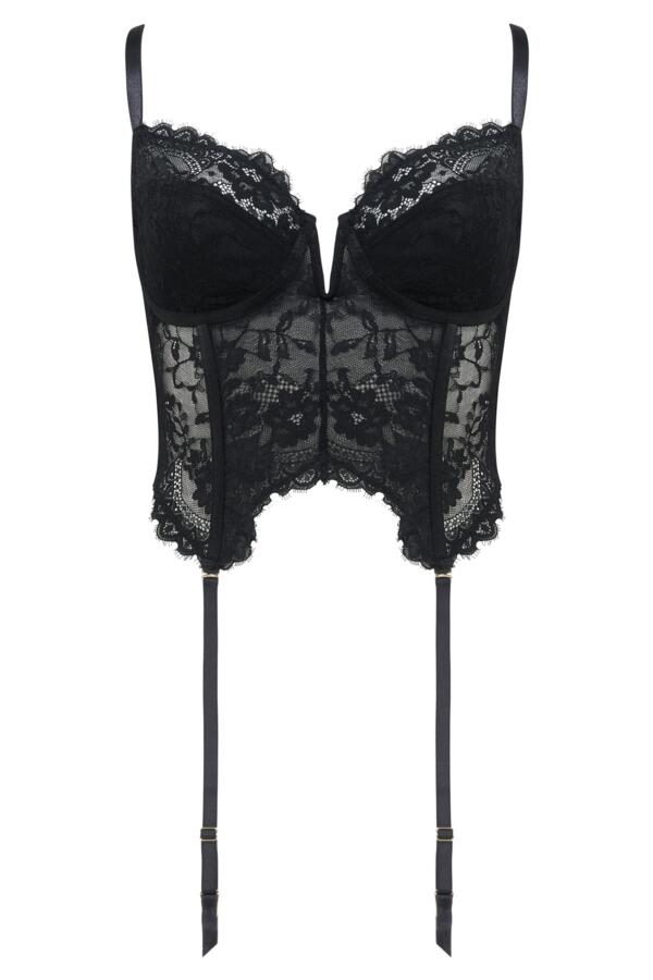 India Eyelash Lace Non Padded Cropped Basque