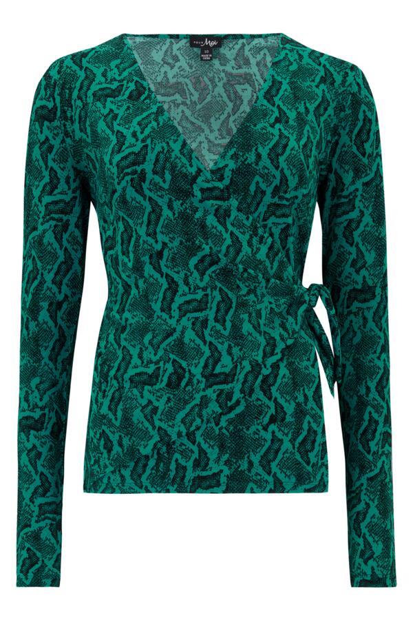 Bryony Fuller Bust Slinky Jersey Long Sleeve Wrap Top