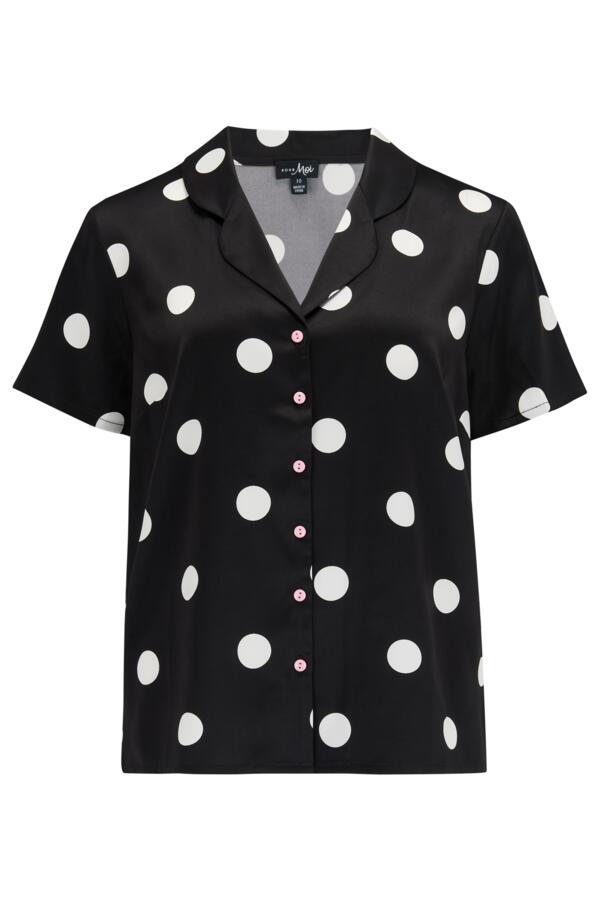 Satin Print Revere Collar Short PJ Set
