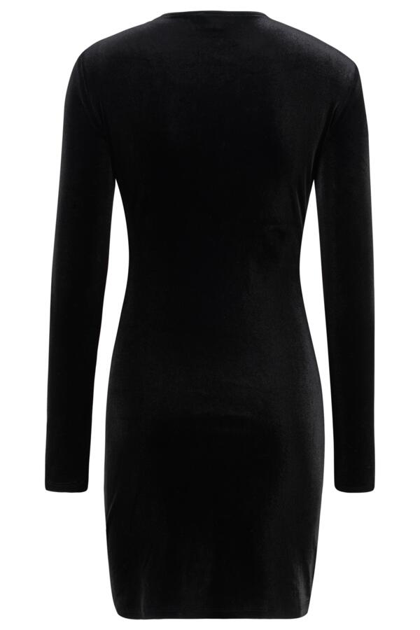 Suki Stretch Velvet Wrap Bodycon Dress