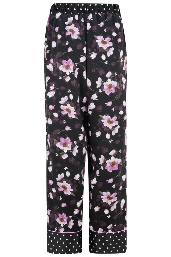 Luxe Satin Print Mix Revere Collar Pyjama Set