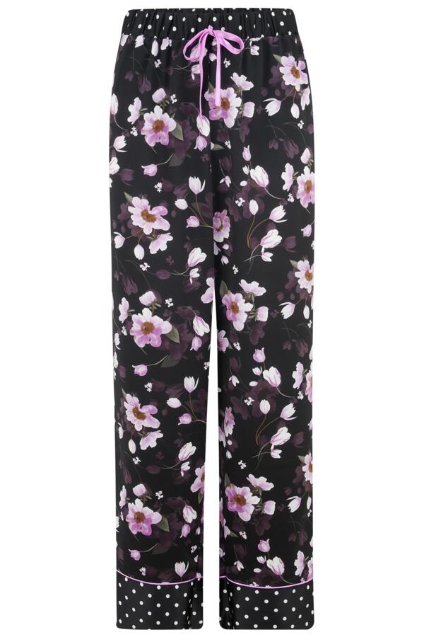 Luxe Satin Print Mix Revere Collar Pyjama Set
