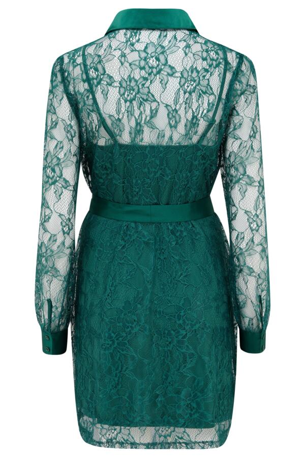 Clara Fuller Bust Long Sleeve Lace Shirt Dress