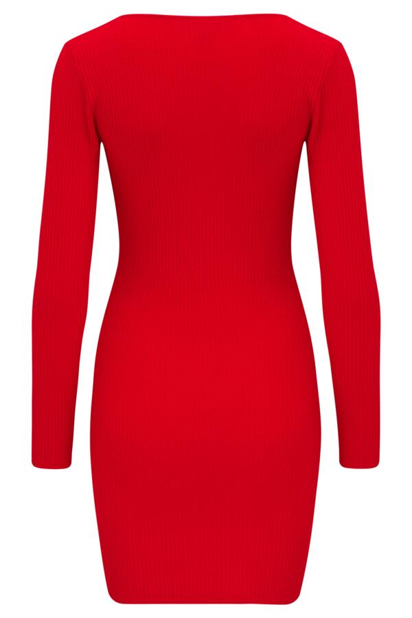 Sasha Rib Knit Square Neck Mini Dress