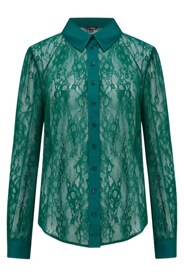 Clara Lace Button Front Long Sleeve Shirt