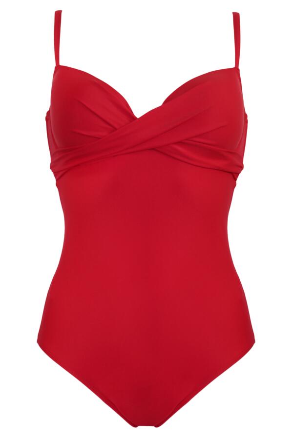 Free Spirit Lightly Padded Underwired Twist Front Tummy Control Swimsuit