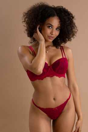 Dark Romance Thong  - Red/Black