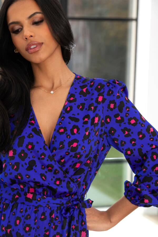 Millie Faux Wrap Woven Satin Dress