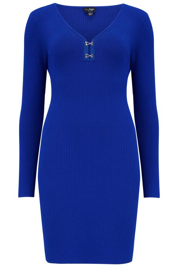 Layla Rib Knit V-Neck Bodycon Mini Dress