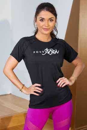 Energy Logo Short Sleeved Sports Top - Black