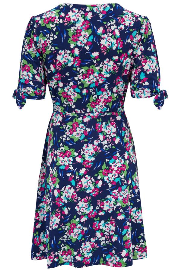 Bella Fuller Bust Slinky Stretch Tie Sleeve Tea Dress