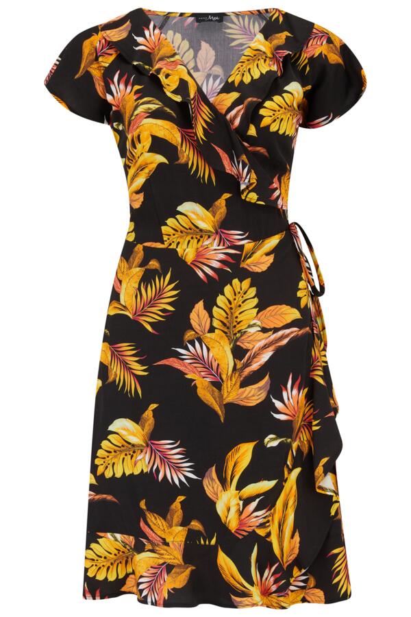 Woven Frill Wrap Dress
