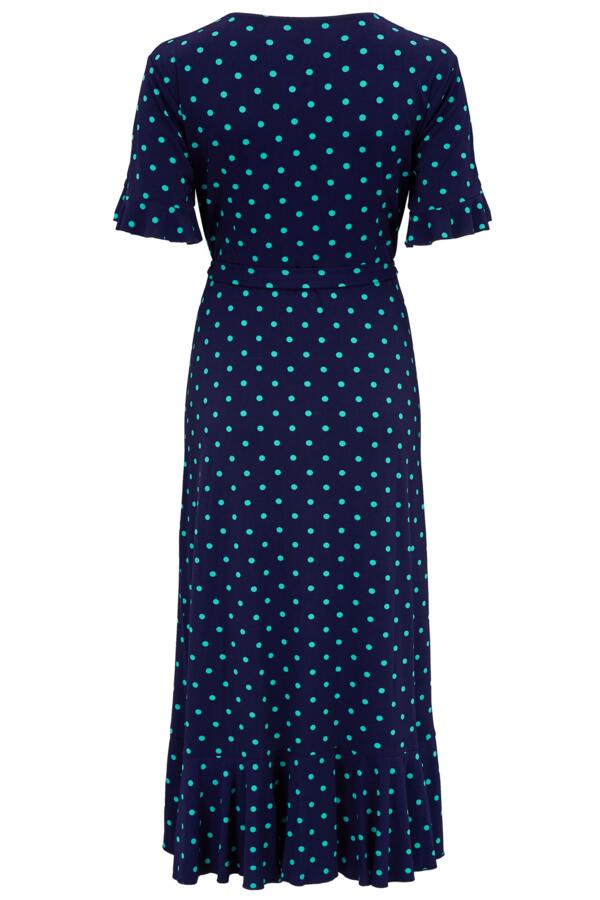 Megan Fuller Bust Slinky Jersey Frill Detail Midi Wrap Dress