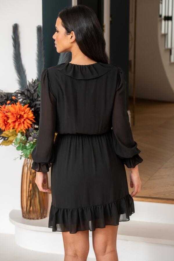 Nico Fuller Bust Frill Detail Chiffon Dress