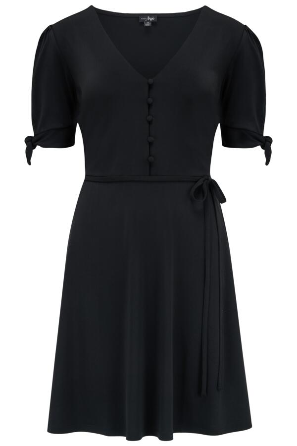Bella Fuller Bust Slinky Stretch Tie Sleeve Tea Dress
