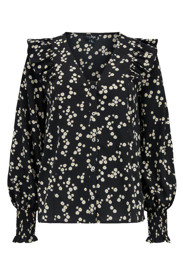 Maggie Fuller Bust Woven Button Through Frill Blouse