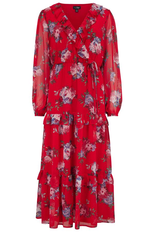 Lily Fuller Bust Chiffon Frill Midaxi Dress