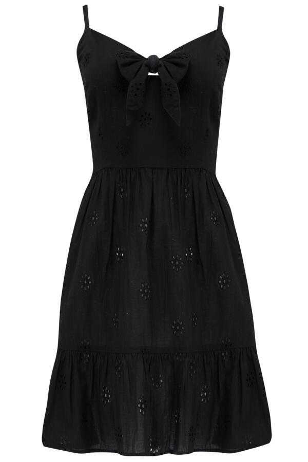 Strappy Tie Front Broderie Beach Sundress