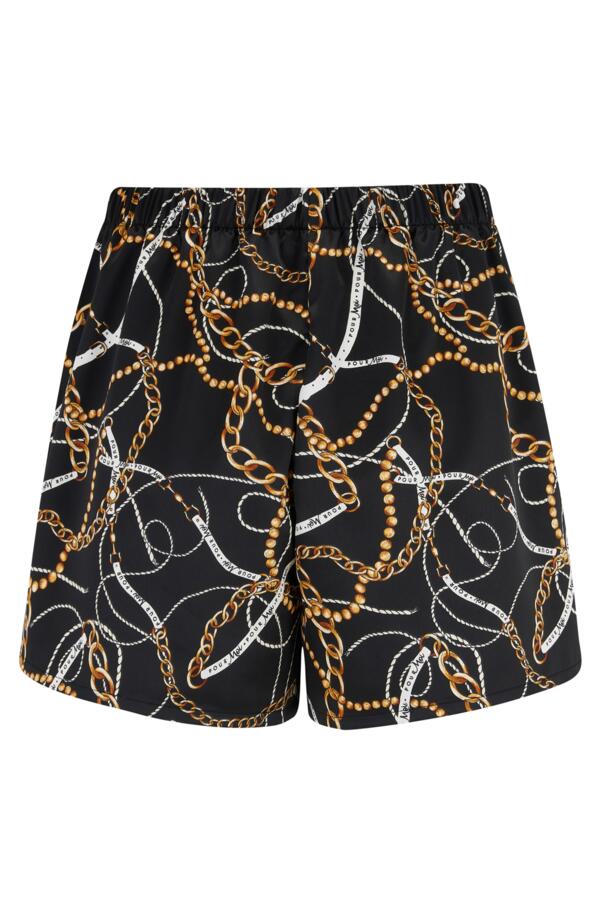 Satin Print Revere Collar Short PJ Set