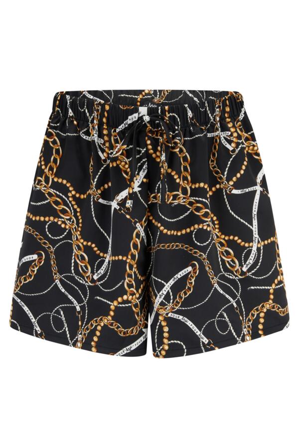 Satin Print Revere Collar Short PJ Set